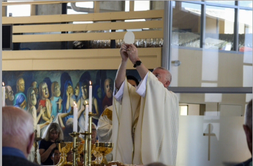 Elevation of the Eucharist during Mass